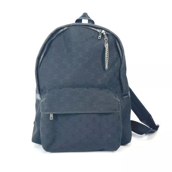 CELINE Triomph logo bag backpack Backpack Canvas / Leather Black - Picture 1 of 16